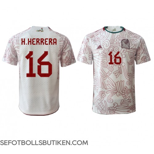 Mexiko Hector Herrera #16 Replika Borta matchkläder VM 2022 Korta ärmar